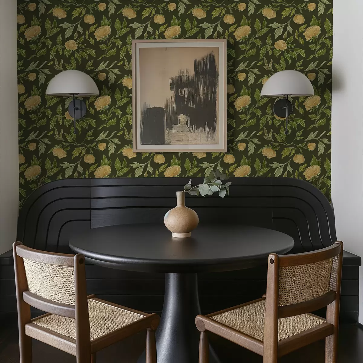 Háttérkép Sárga pünkösdi rózsák gazdag sötétzöld háttér előtt a00942v1