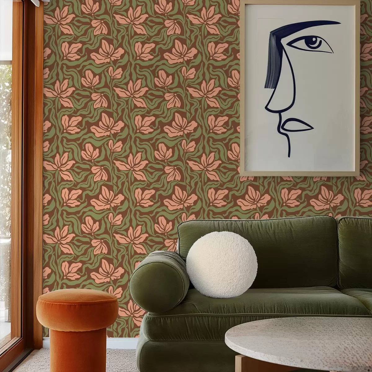 Háttérkép Barackvirágok és zöld növényzet mélybarna háttér előtt a00958v2