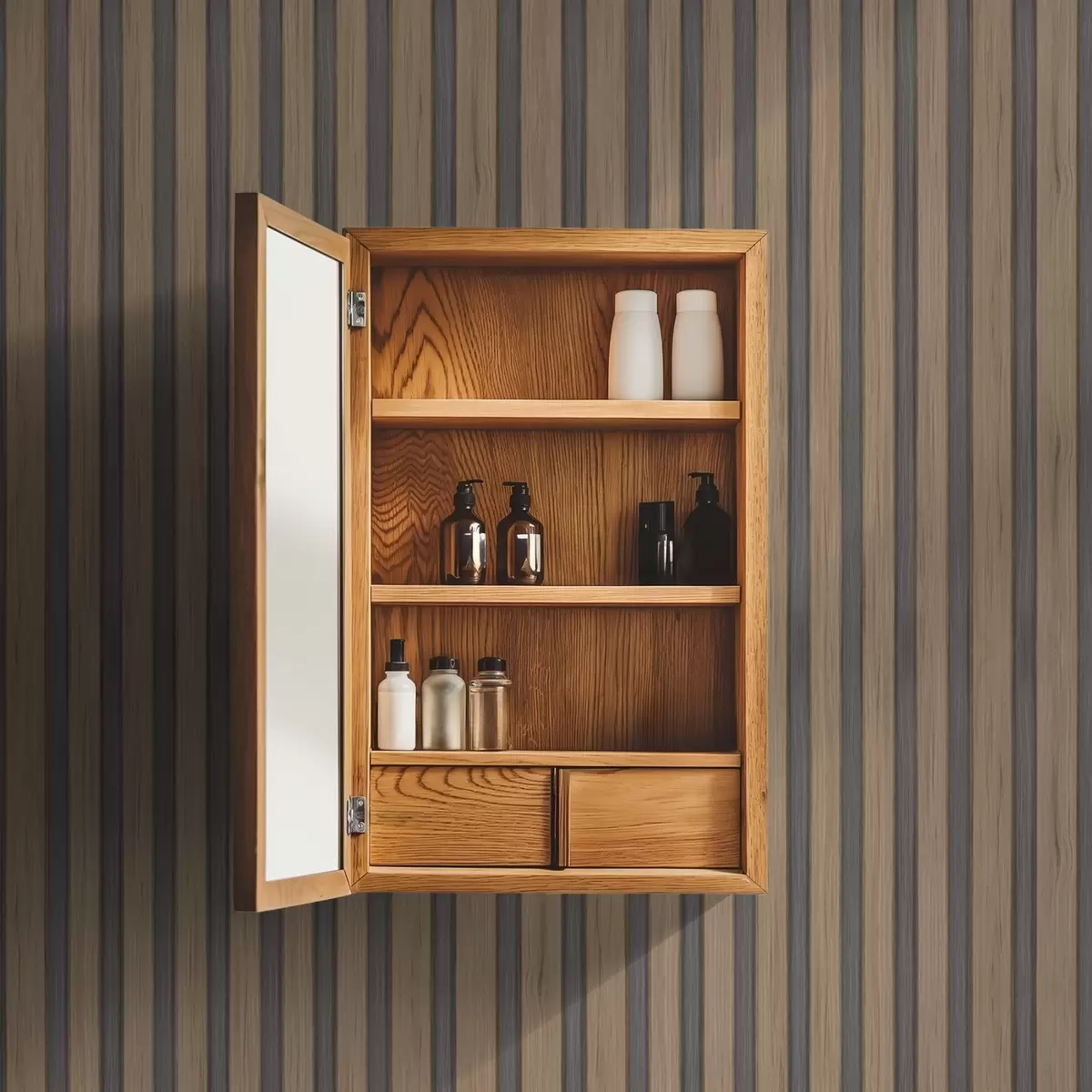 Háttérkép Fekete-szürke betétekkel ellátott függőleges fa lécek a00991