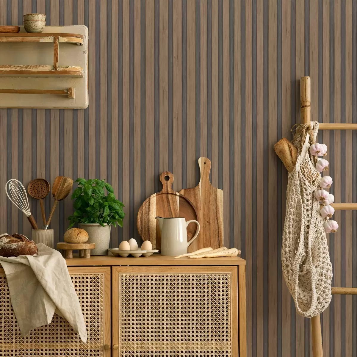 Háttérkép Fekete-szürke betétekkel ellátott függőleges fa lécek a00991