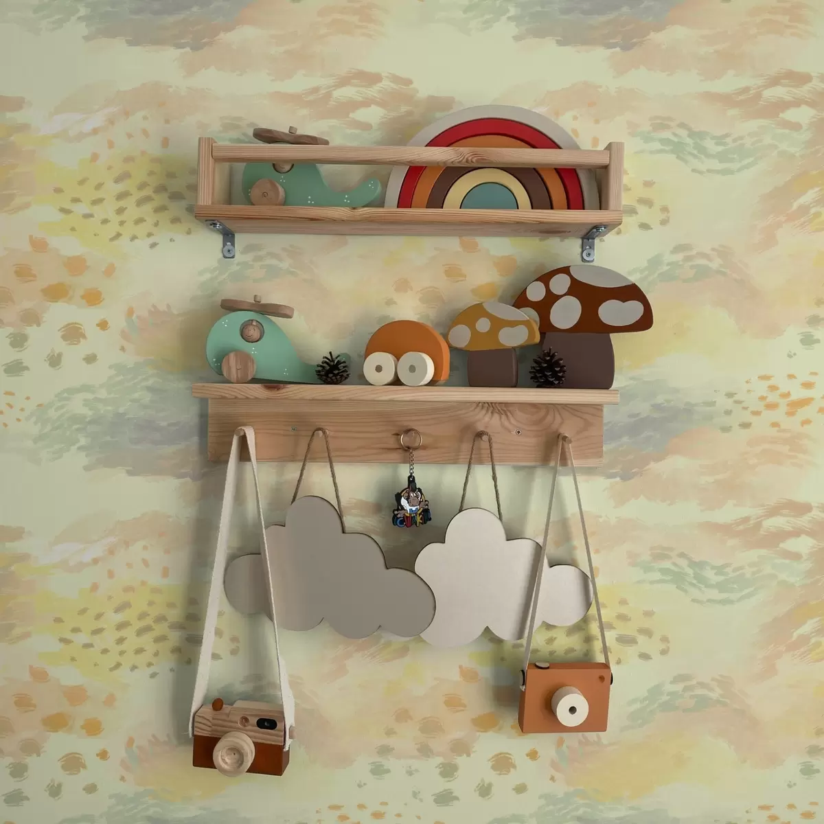 Háttérkép Pasztell ecsetvonások meleg, krémes sárga színpalettán a00999v1