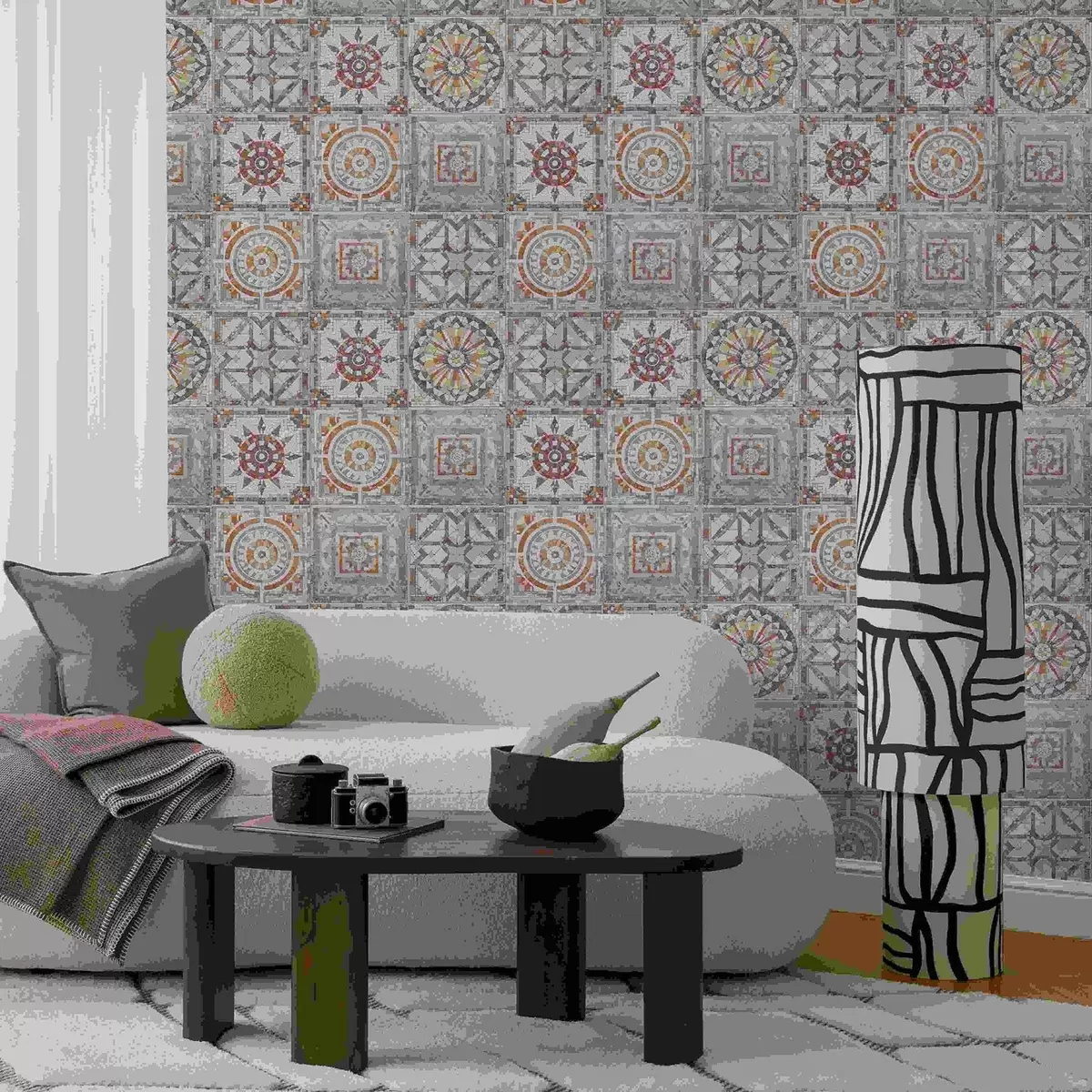 Háttérkép Régi kőmozaik medálok kopott részletekkel a01042