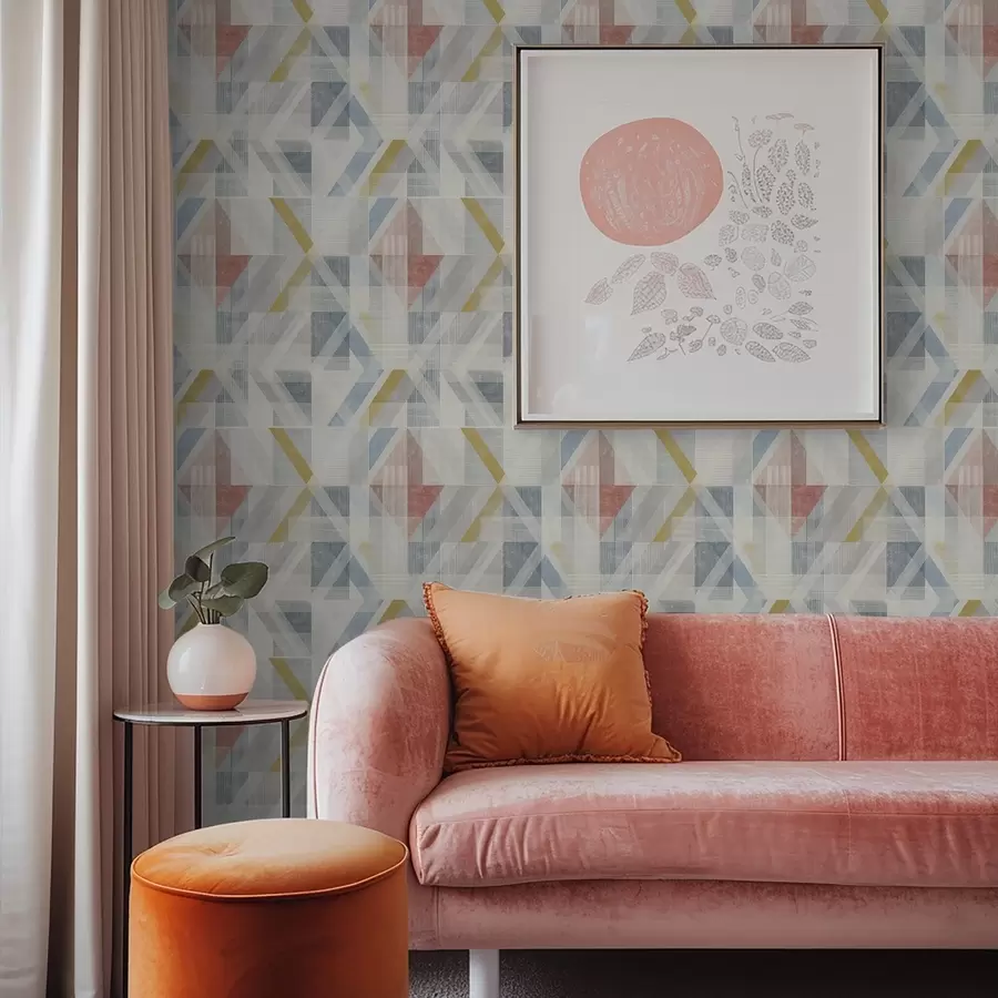 fotószőnyeg Geometrikus mintázat, középen piros rombusz a01055