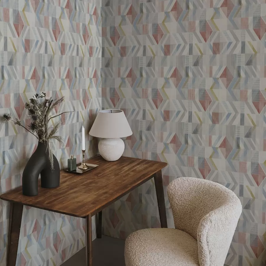 fotószőnyeg Geometrikus nyilak pasztellvörös és kék árnyalatokban a01056