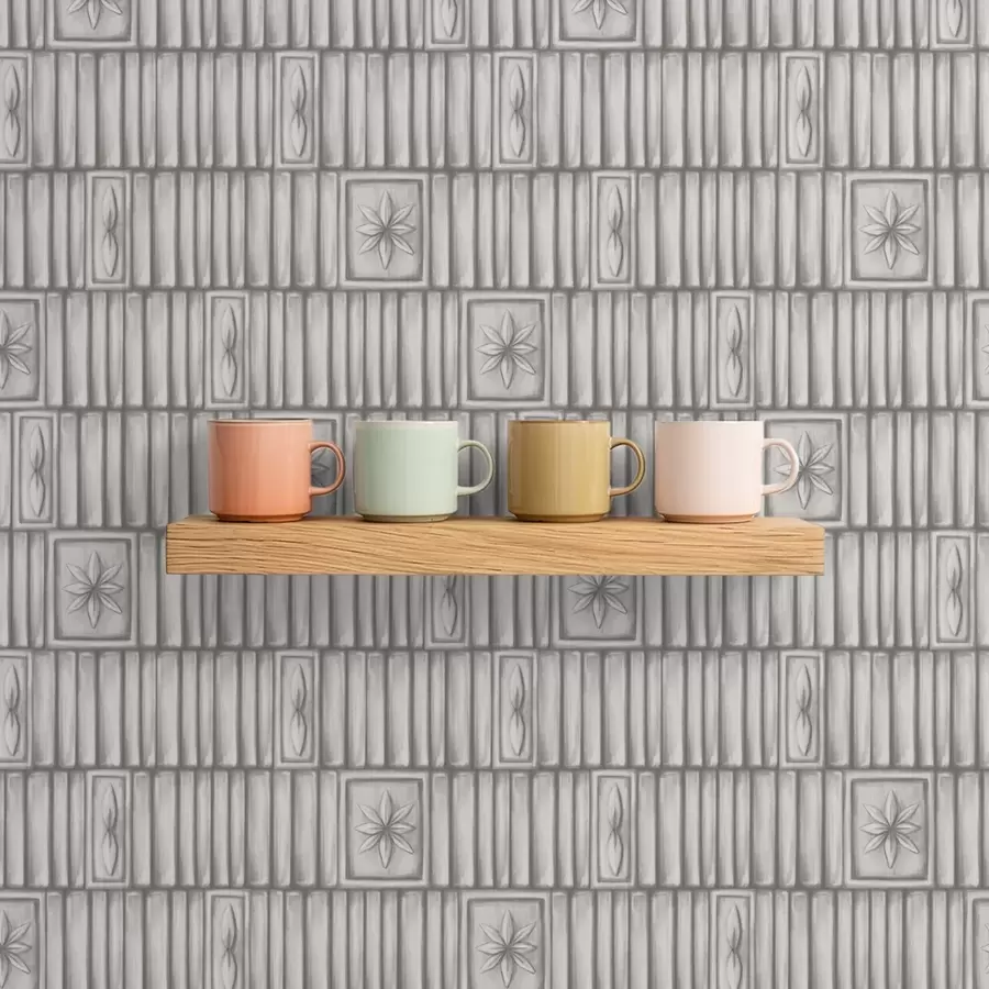 fotószőnyeg Mintás virágbetétekkel díszített dombornyomott függőleges panelek a01058