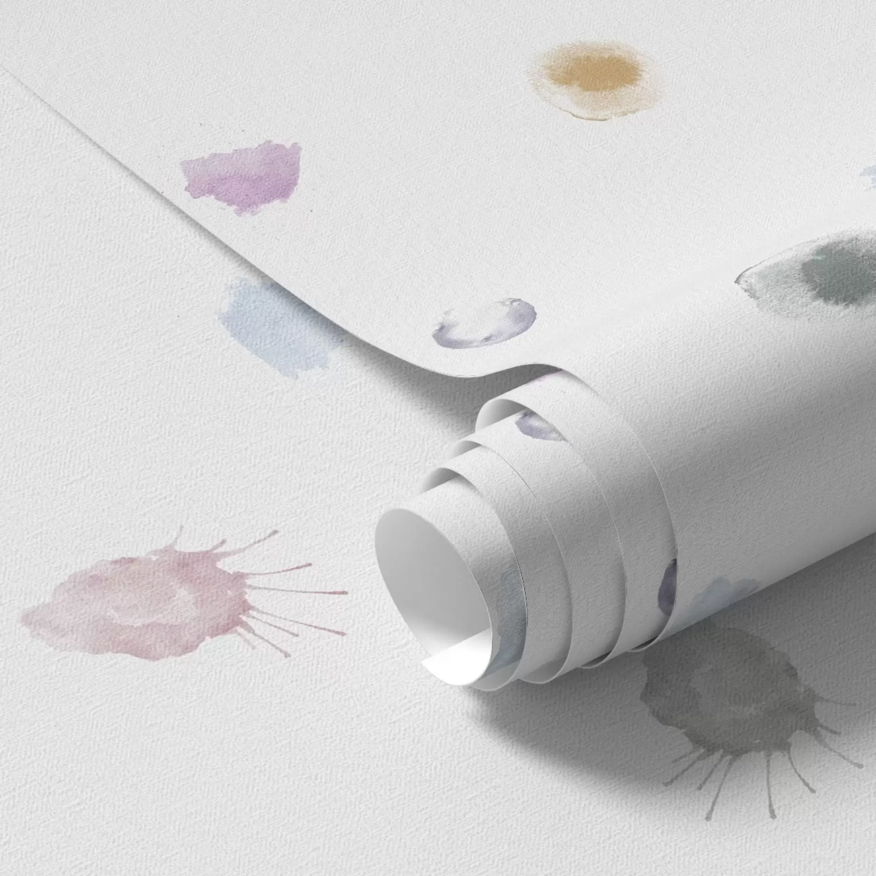 fotószőnyeg Nagy, színes akvarellfoltok fehér papíron a01062