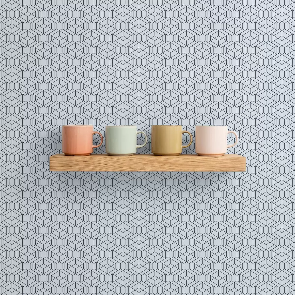 Háttérkép Világoskék geometrikus kocka mintázat a01066