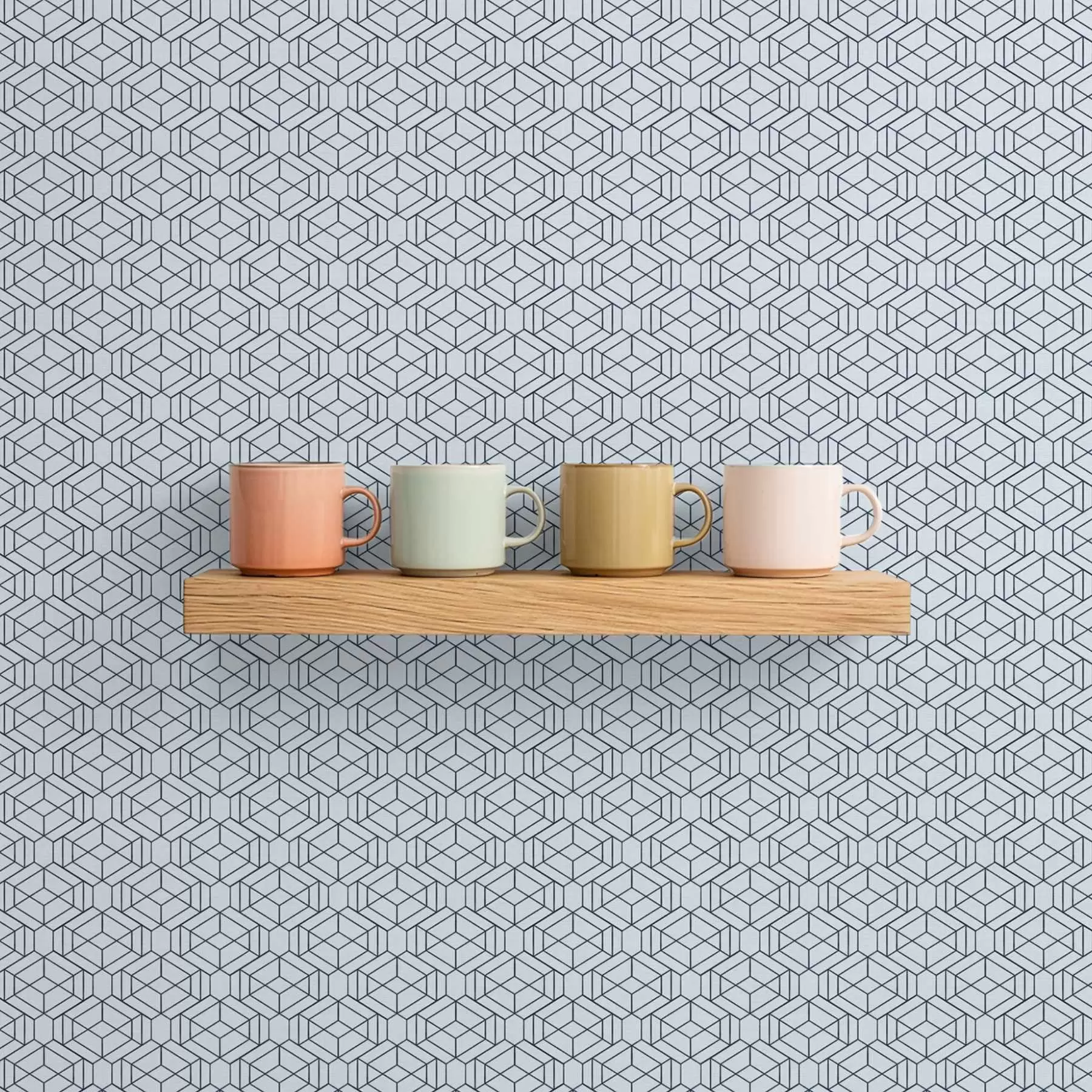 fotószőnyeg Világoskék geometrikus kocka mintázat a01066