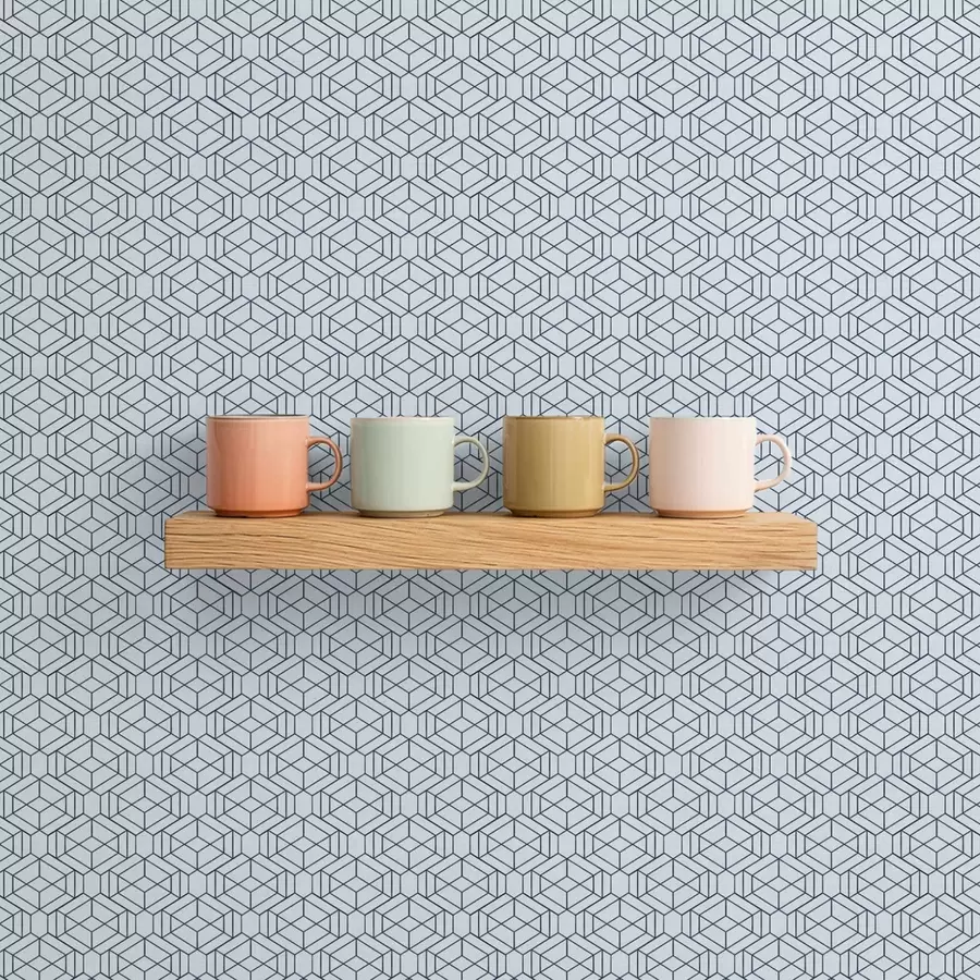 fotószőnyeg Világoskék geometrikus kocka mintázat a01066