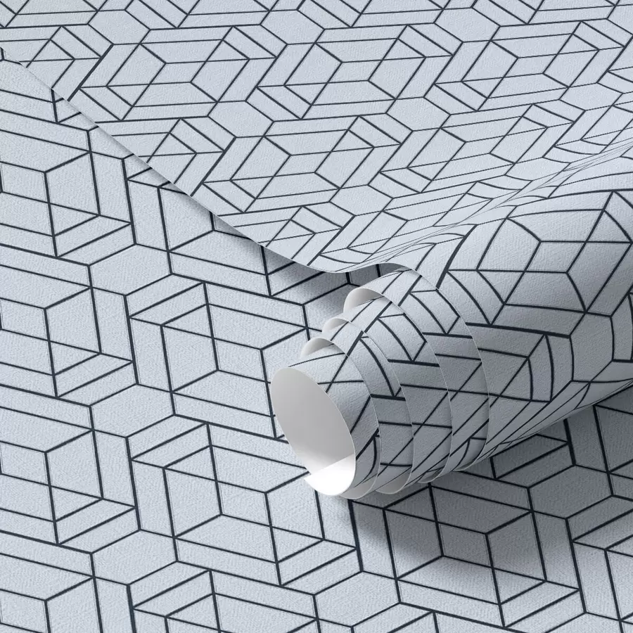 fotószőnyeg Világoskék geometrikus kocka mintázat a01066