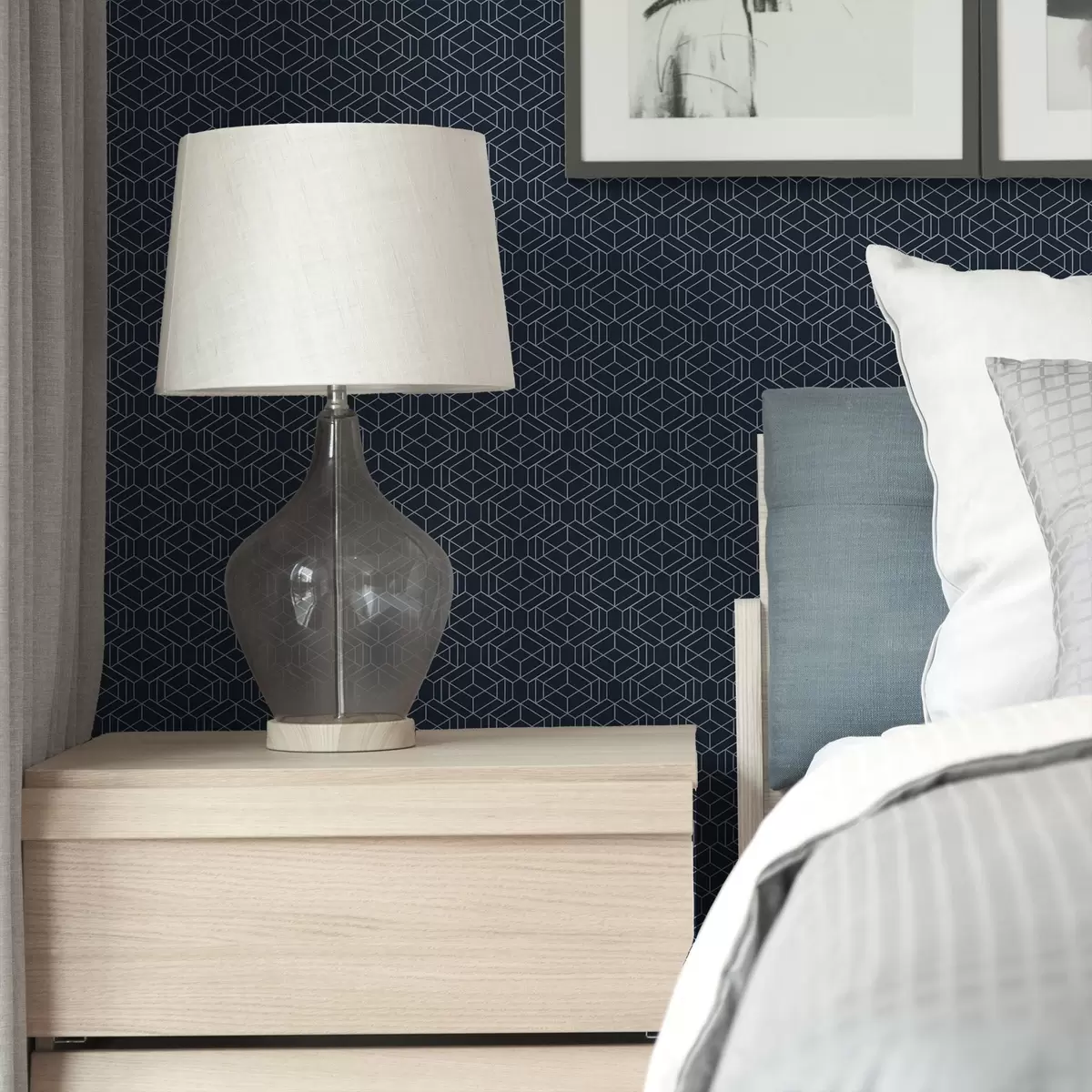 Háttérkép Sötétkék geometrikus kocka rács a01066v1