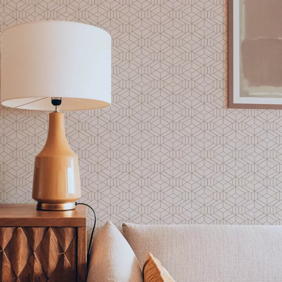 fotószőnyeg Meleg bézs háttér finom grafikus kockákkal a01067v3