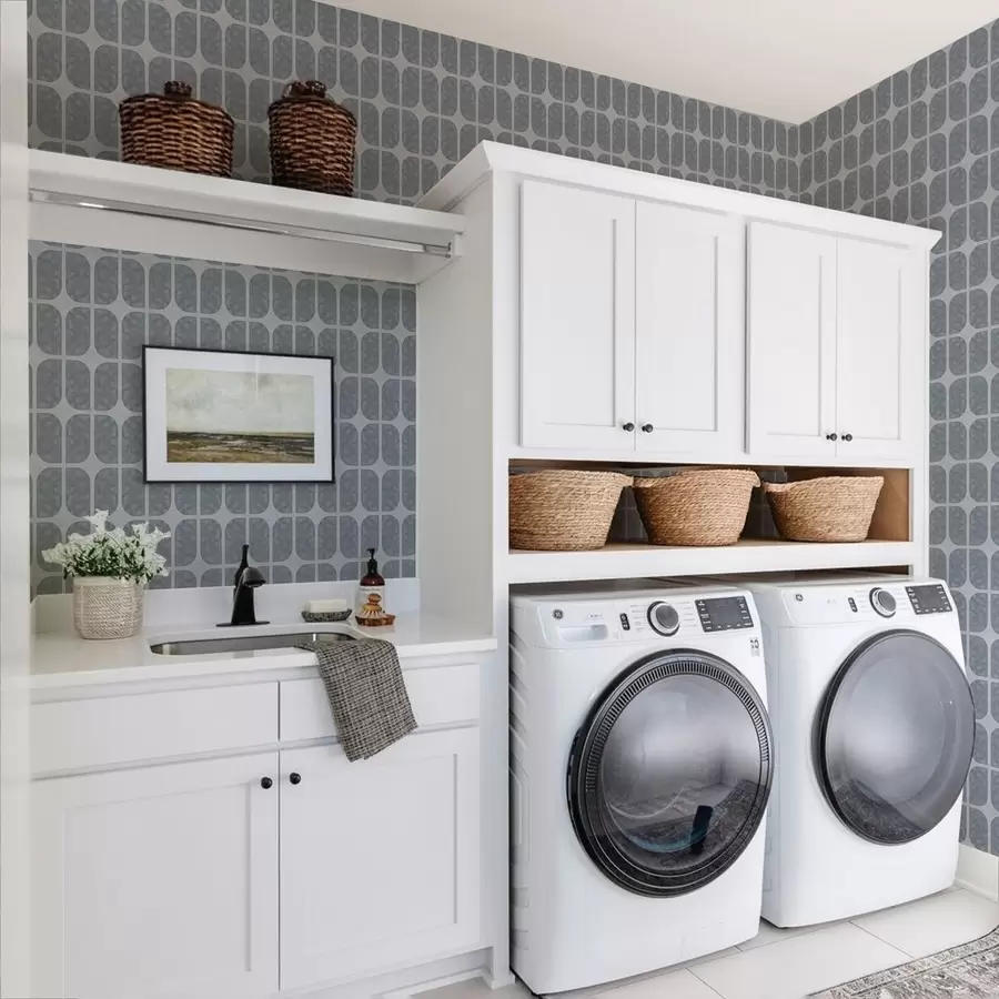 fotószőnyeg Szürke mozaik téglalap alakú ívekkel és puha textúrával a01068