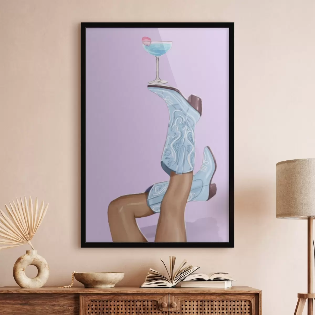 Plakát a sziklán Kék csizma üveggel f46845