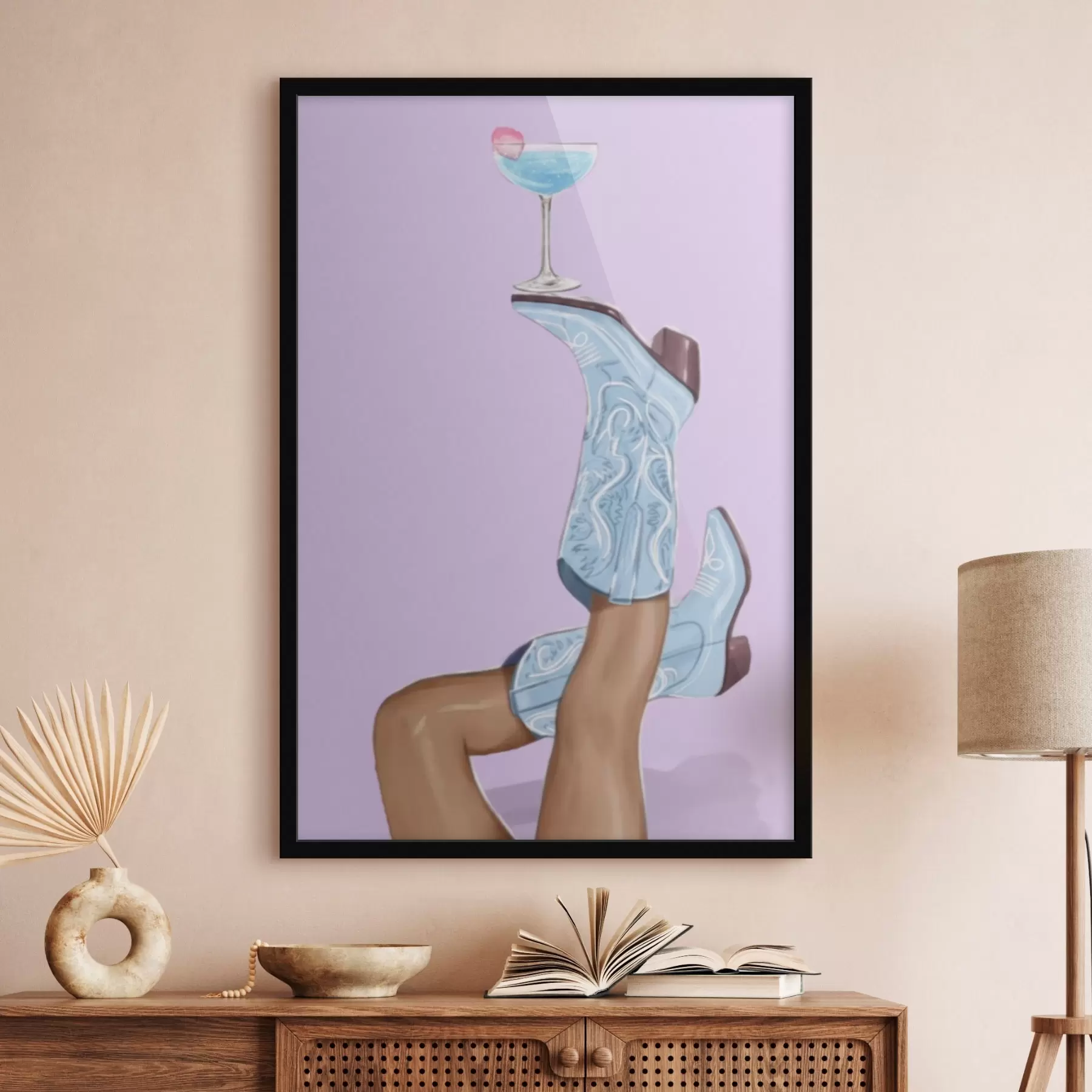 fotószőnyeg Kék csizma üveggel f46845