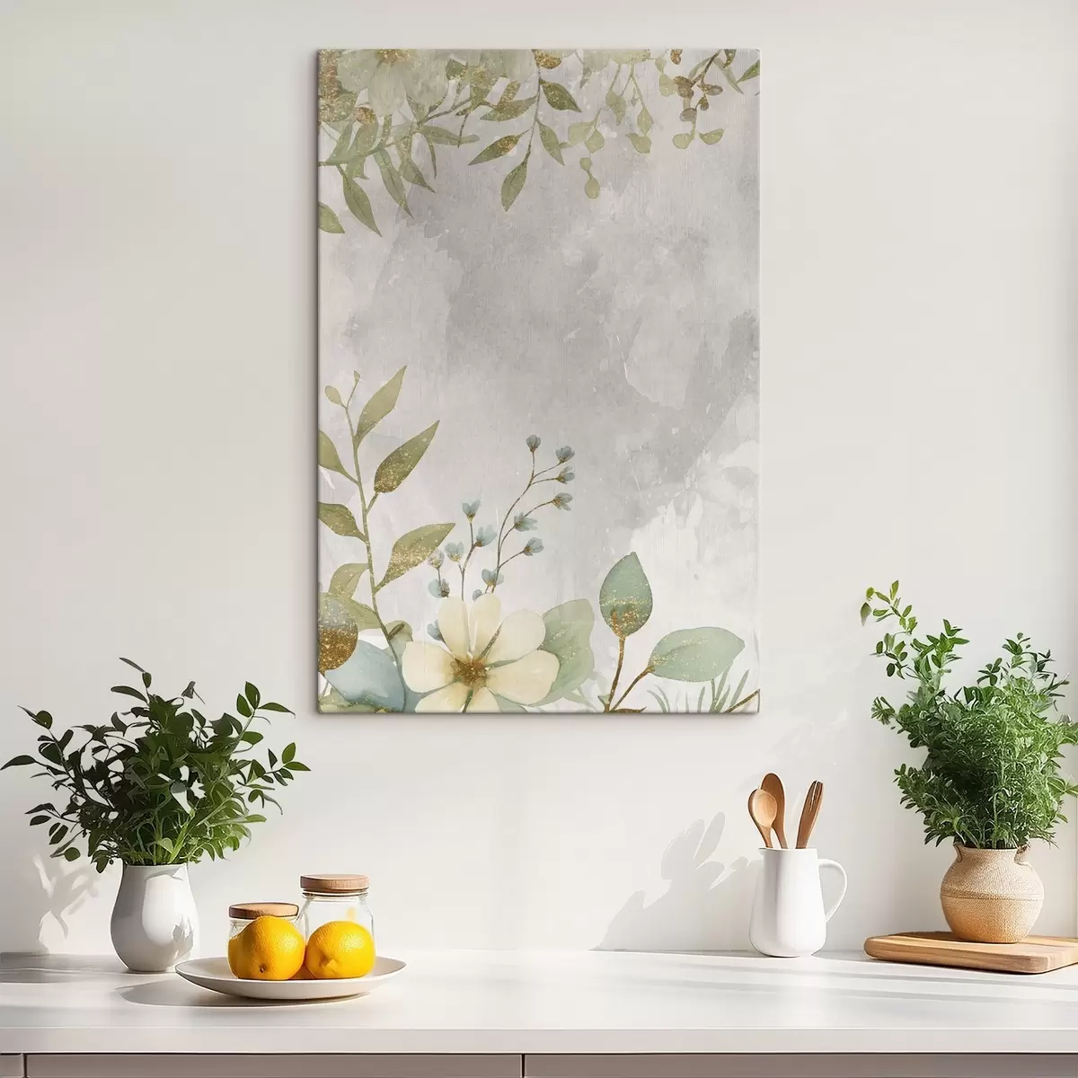 fotótapéta Finom növények világos háttér előtt s46893