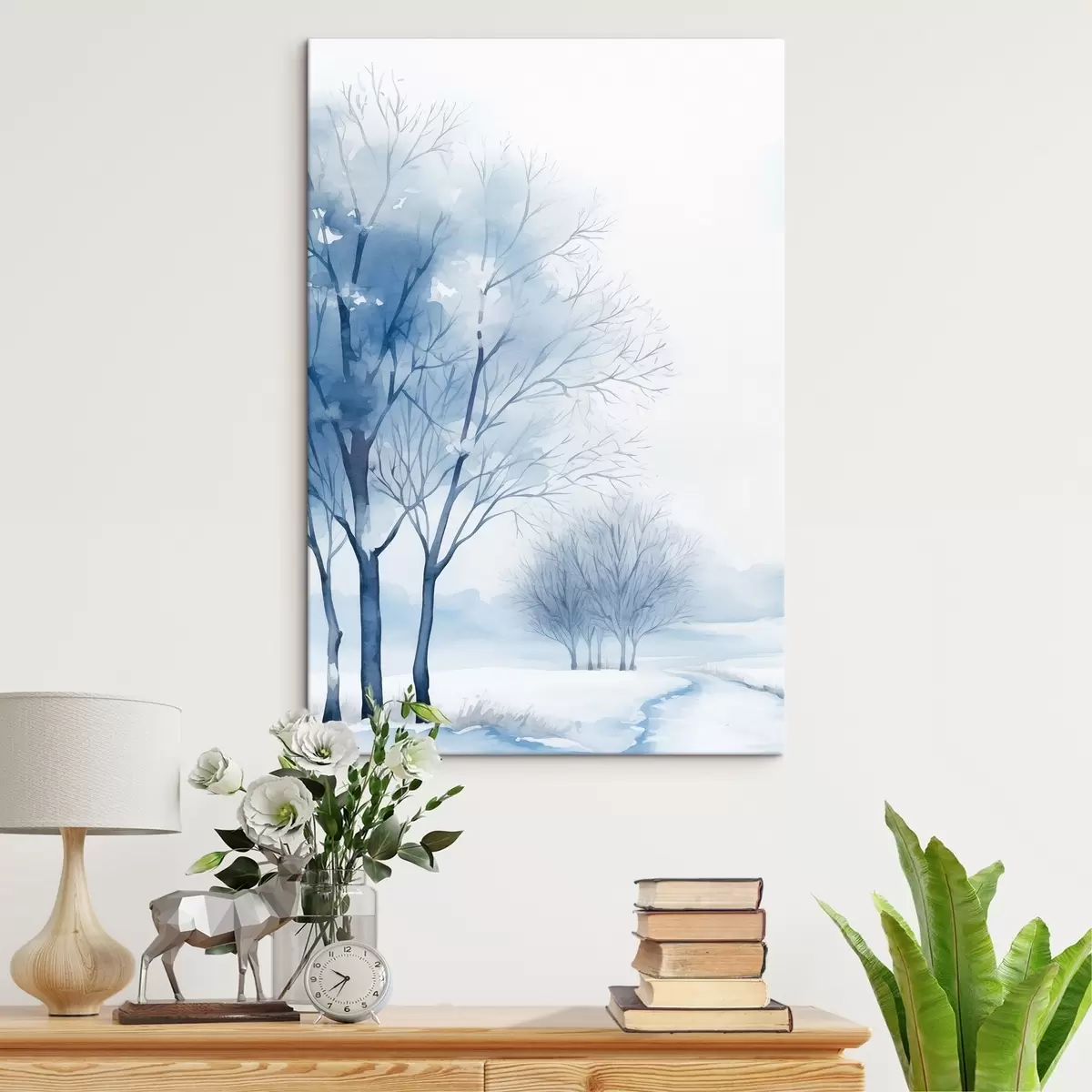 fotótapéta Hóval borított fák az erdőben s46965