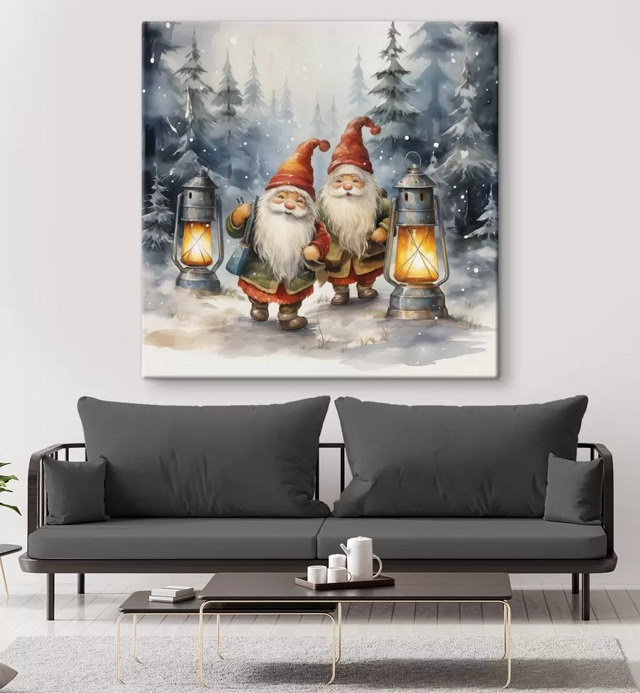 fotótapéta Újévi törpék, imitált akvarell s46970