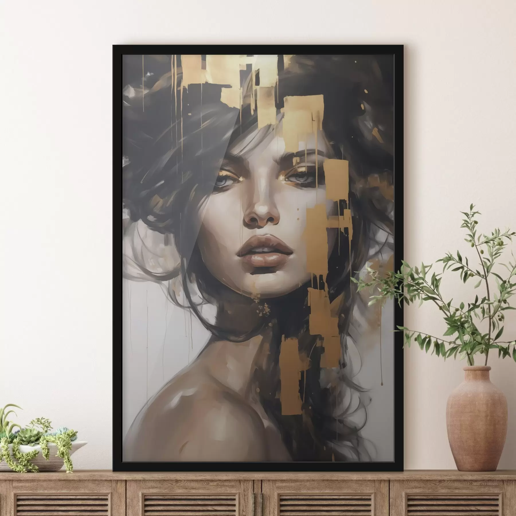 fotószőnyeg Absztrakt portré egy lányról f46919