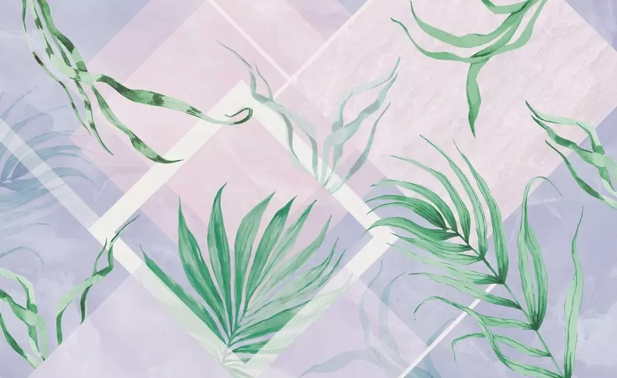 fotószőnyeg Lush greens on soft pastel backdrop w01625