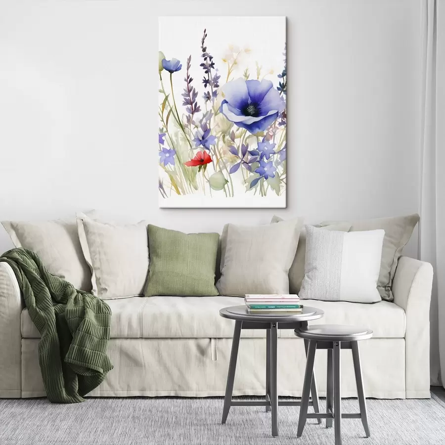 fotótapéta Poppy és levendula virágok s46887