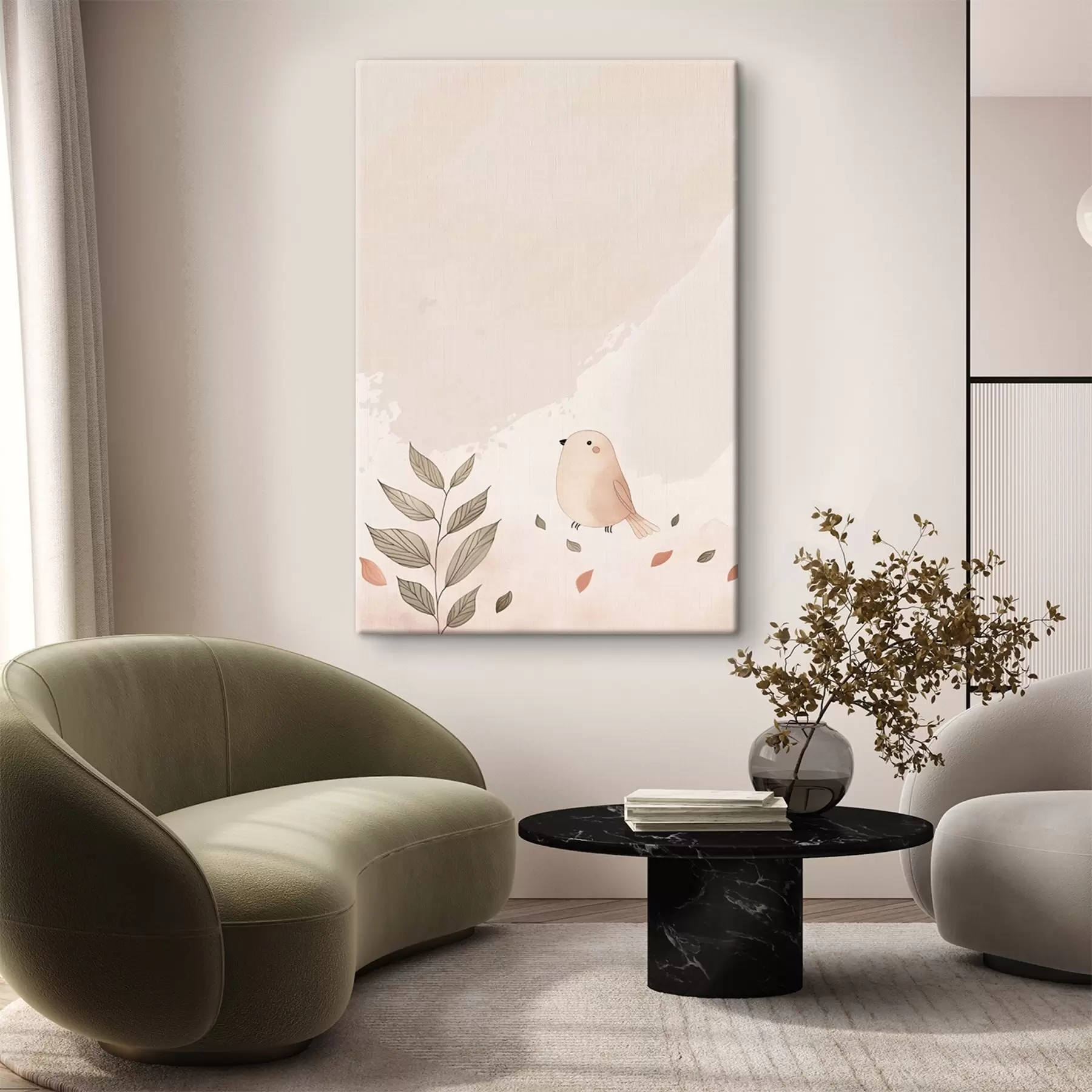 fotótapéta Madár és levelek s47063