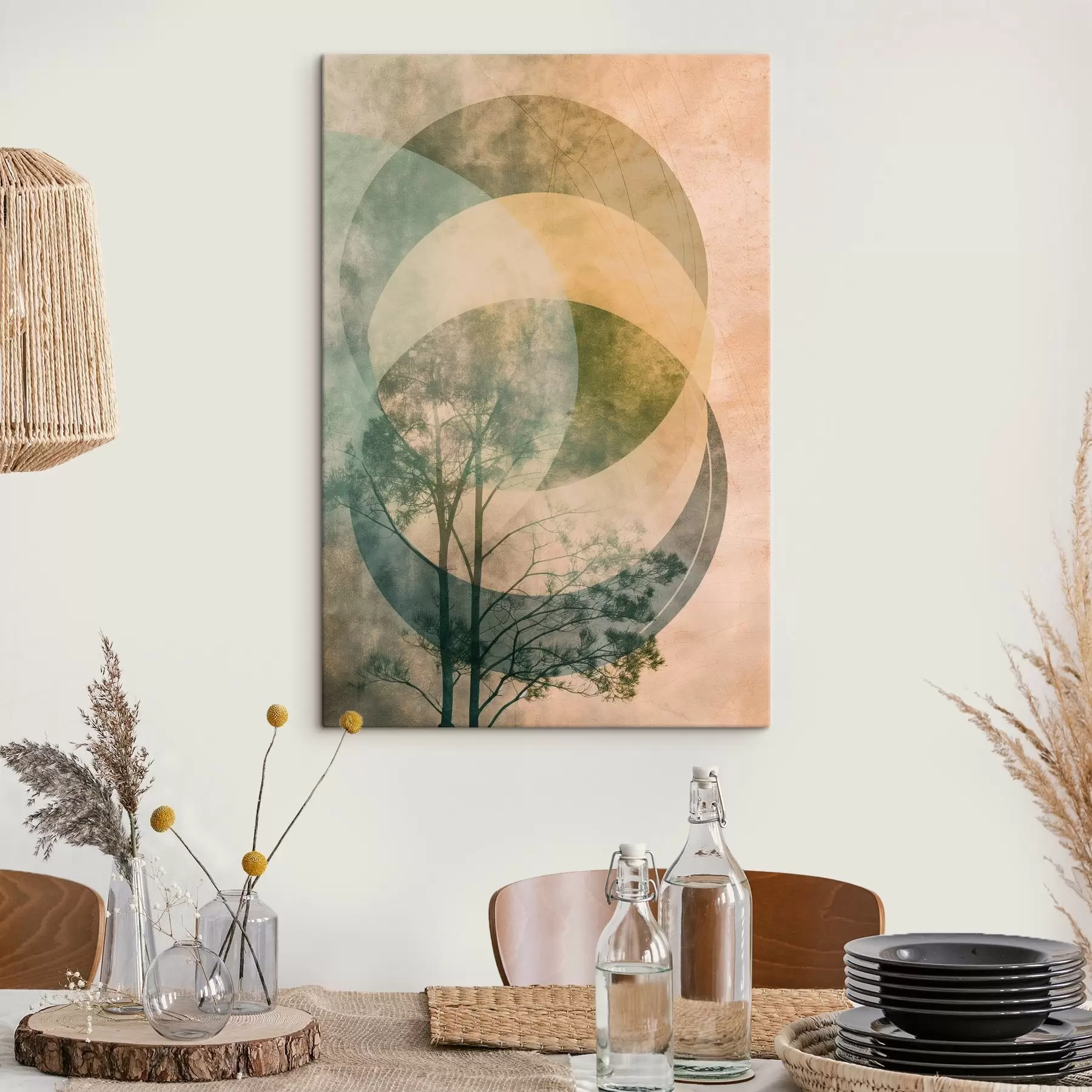 fotótapéta Körök és levelek s47073