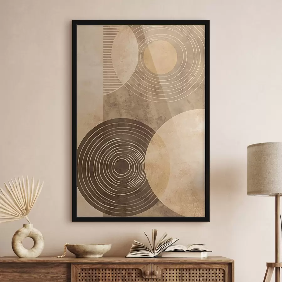 fotószőnyeg Körök semleges színekben f47082