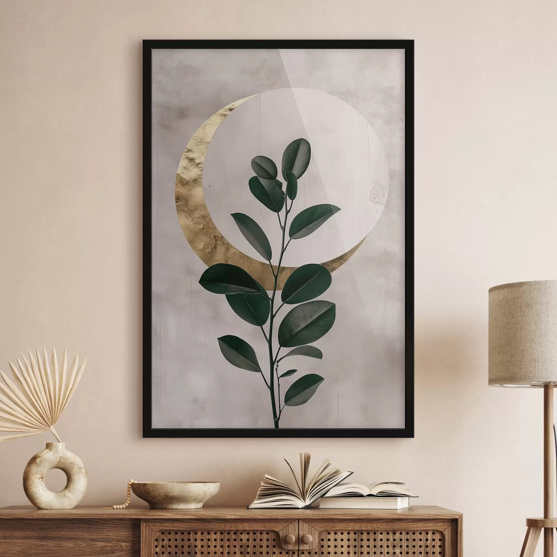 fotószőnyeg Levelek és félhold f47085