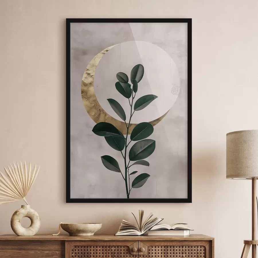 fotószőnyeg Levelek és félhold f47085