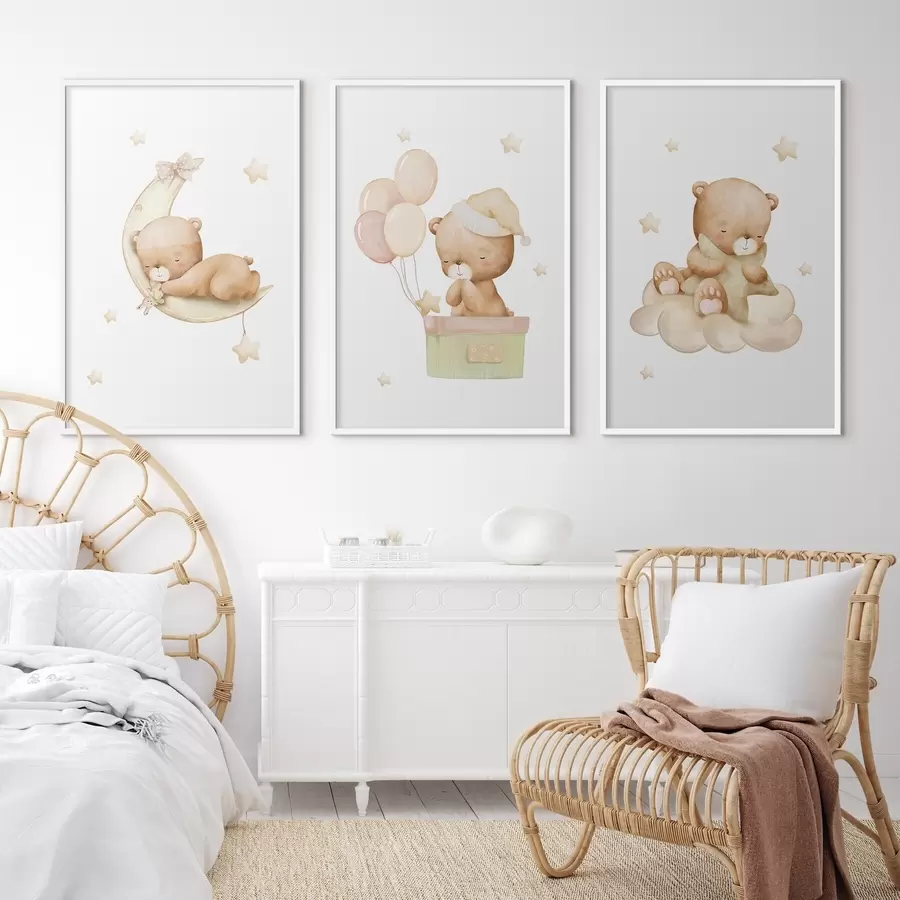 fotószőnyeg Mackók élvezik álmodozó pillanataikat d00296