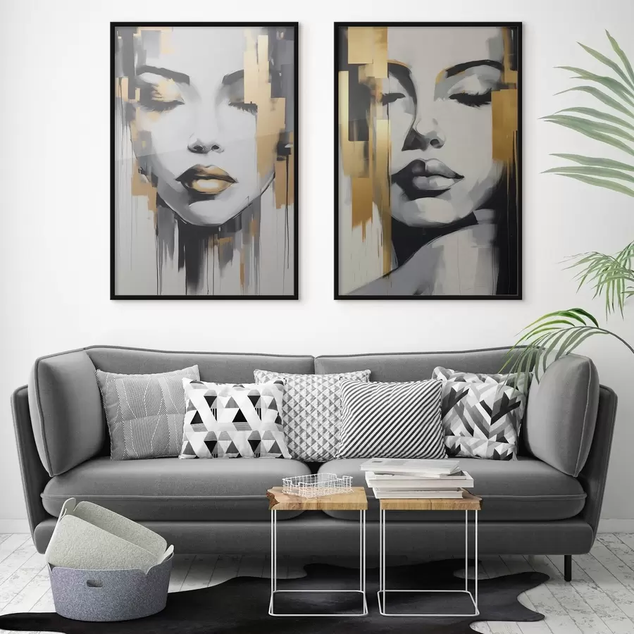 fotószőnyeg Absztrakt női arcok d00376