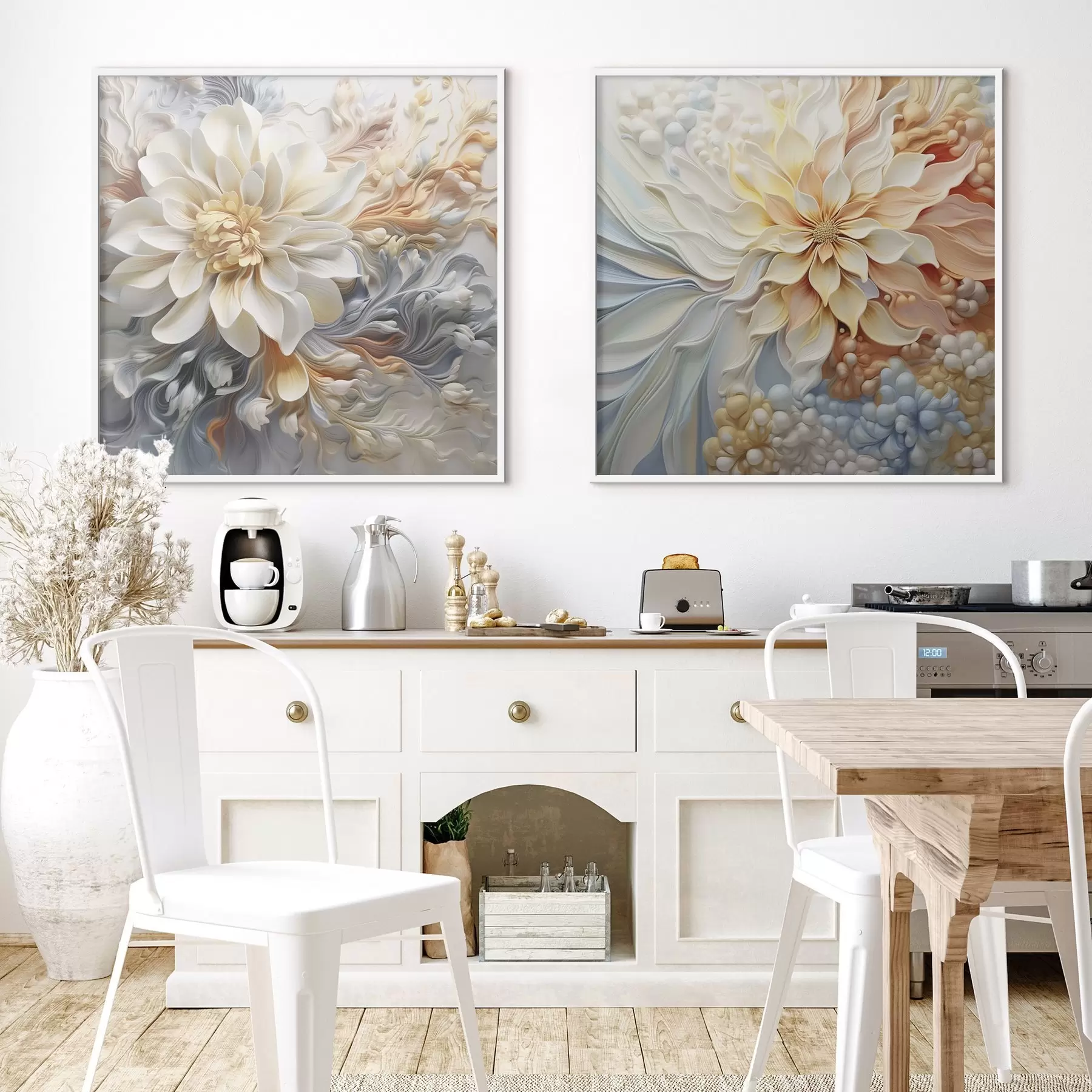 fotószőnyeg Volumetrikus absztrakt virágok d00379