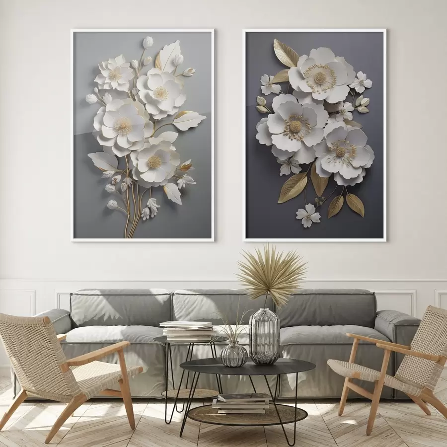 fotószőnyeg Virág ágak kompozíciója sötét háttéren d00423