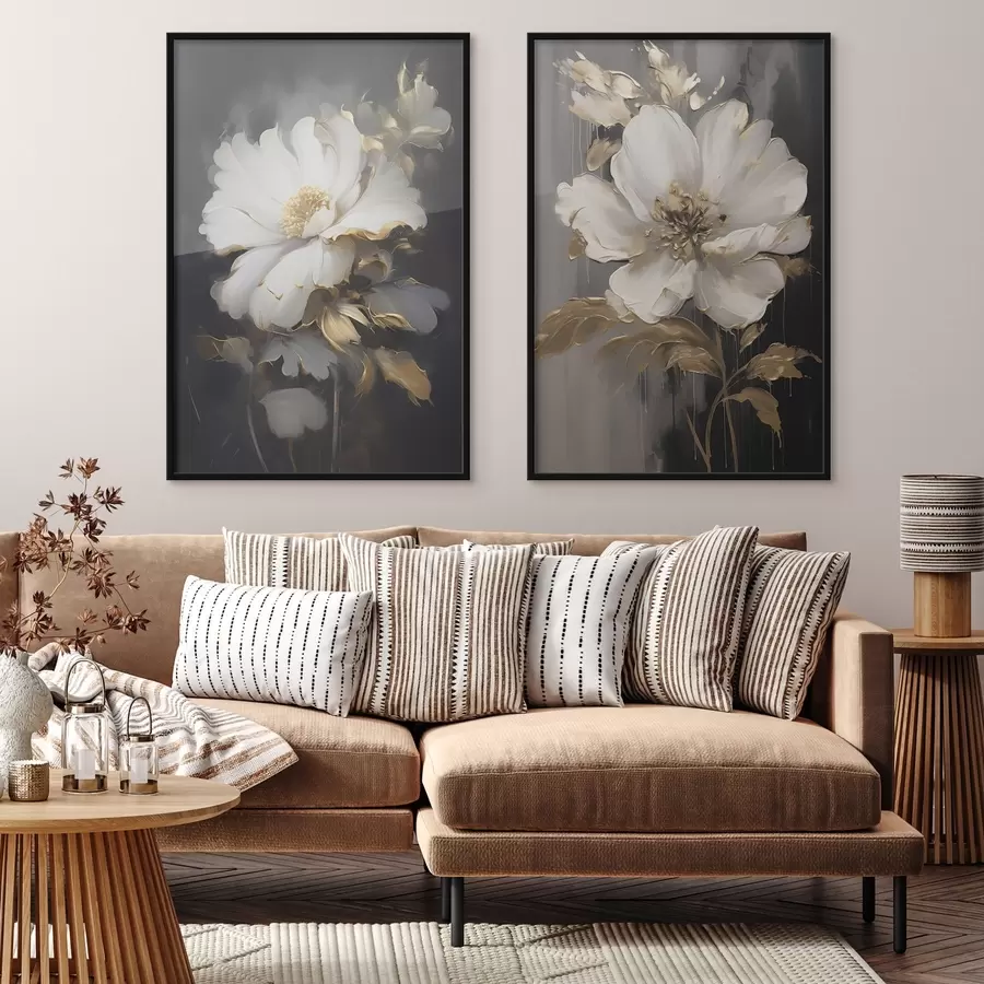 fotószőnyeg Gyönyörű virágok sötét háttéren d00428