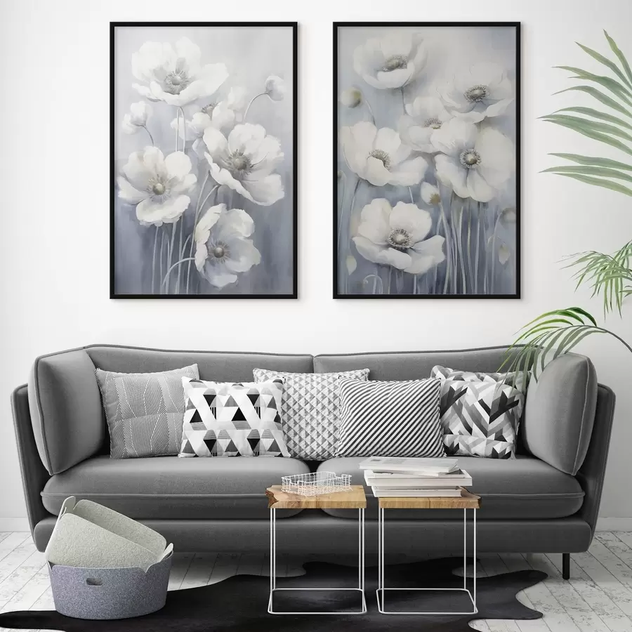 fotószőnyeg Fehér vintage virágok d00430