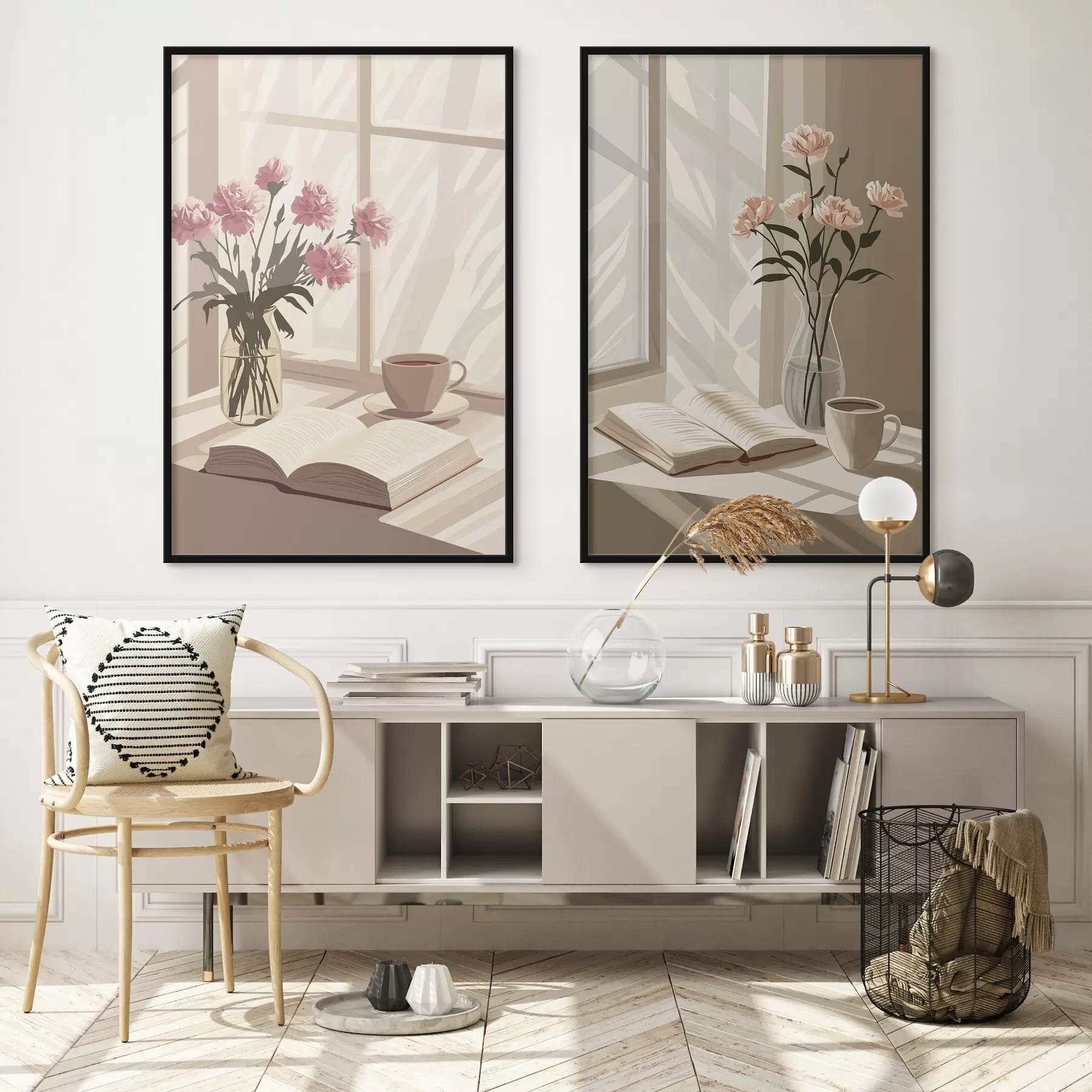 fotószőnyeg Absztrakció, reggeli esztétika, csésze kávé, könyv, virágok d00448