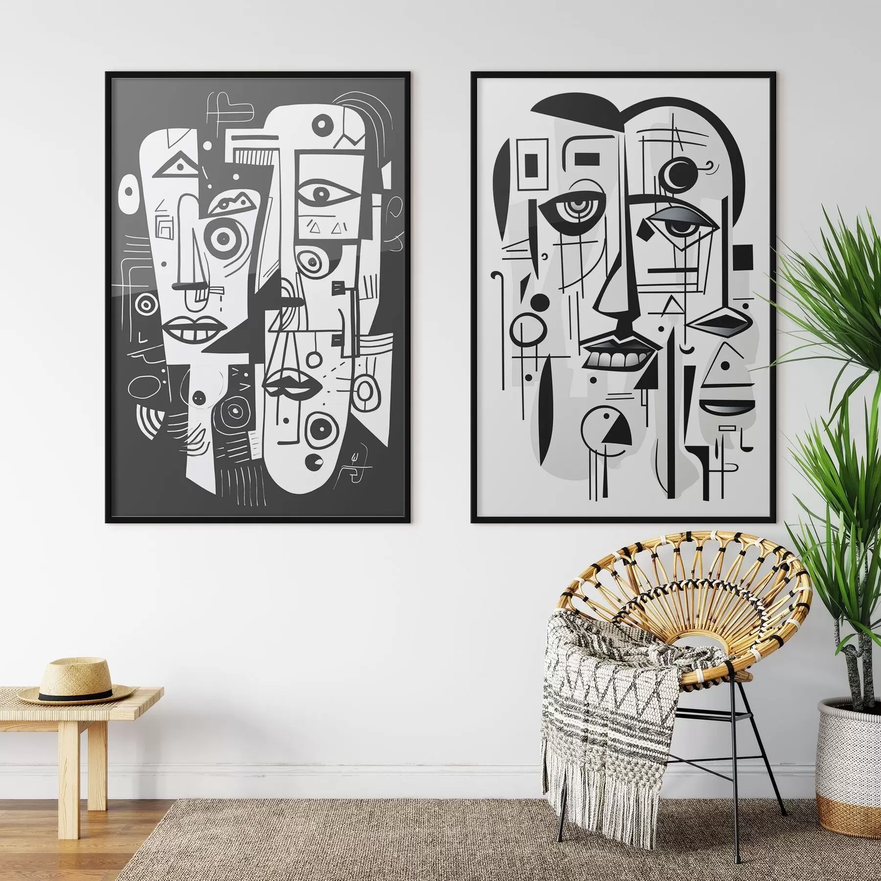 fotószőnyeg Absztrakt arcok d00456