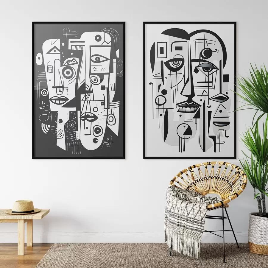 fotószőnyeg Absztrakt arcok d00456