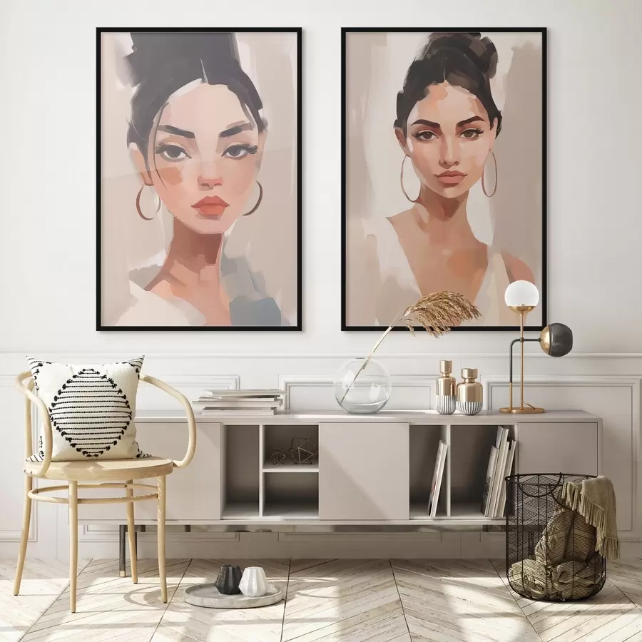 fotószőnyeg Portré egy lány utánzata festmény d00484