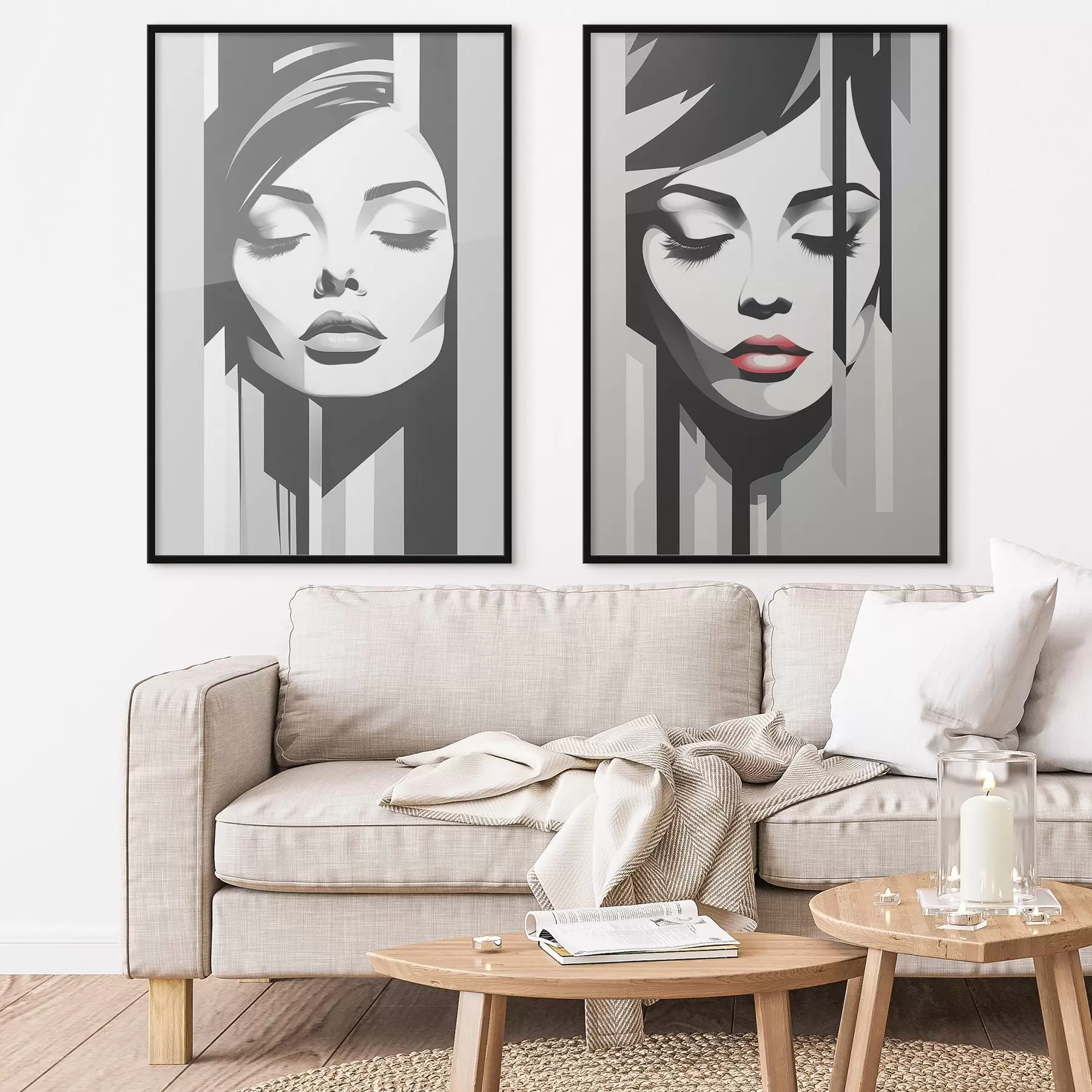 fotószőnyeg A női arcok geometriája d00496