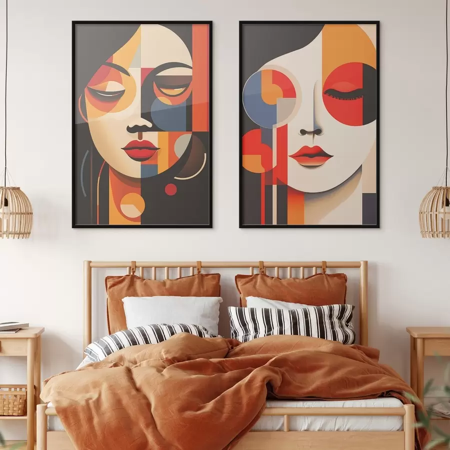 fotószőnyeg Geometrikus női portrék d00501