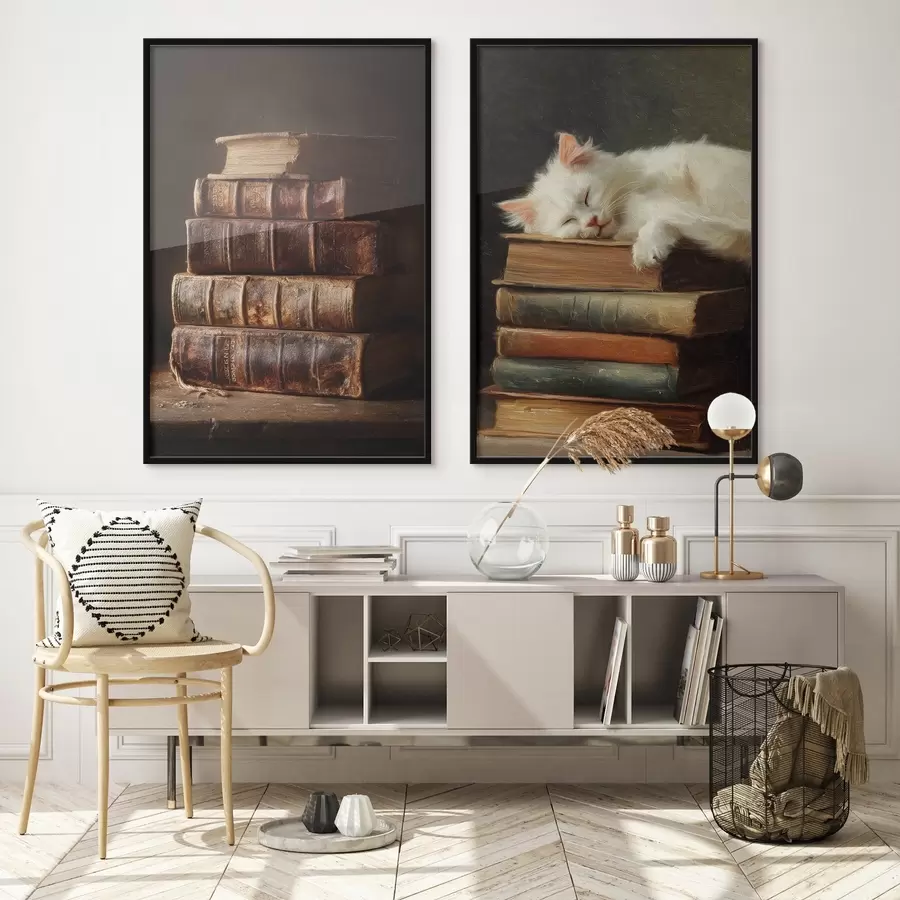 fotószőnyeg Macska a könyveken d00919