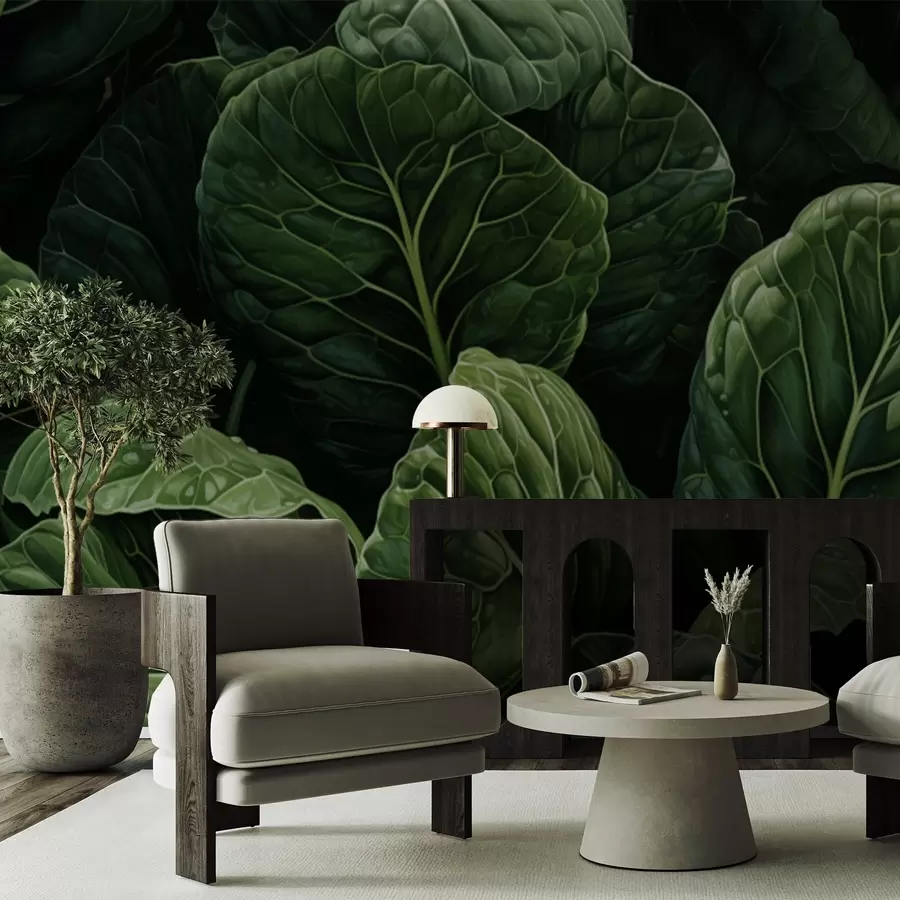 fotószőnyeg Játékos zöld levelek w05043