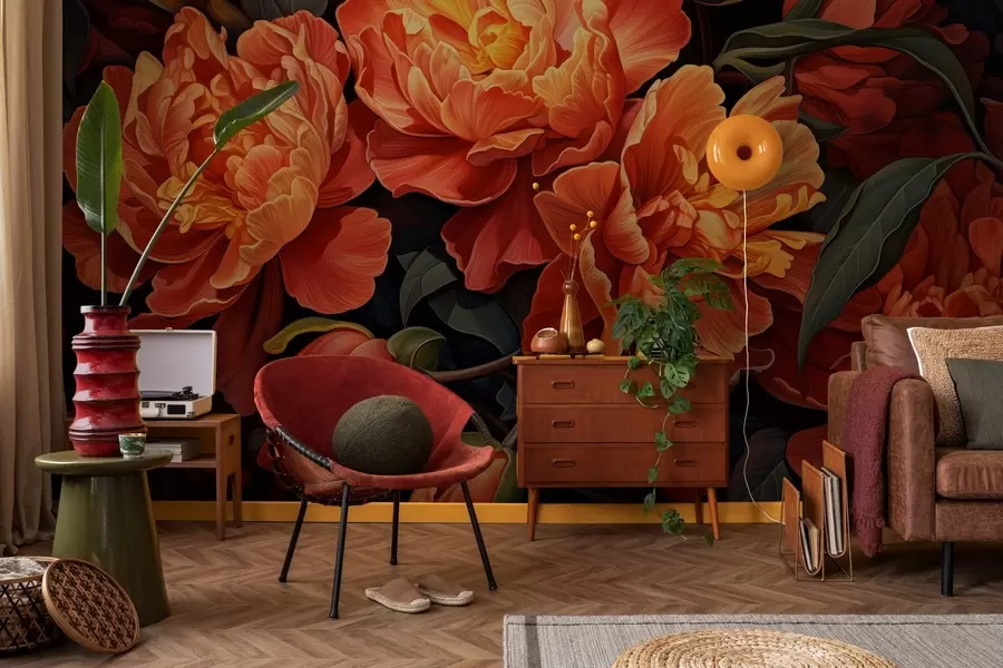 fotószőnyeg Meleg virágos este w05044