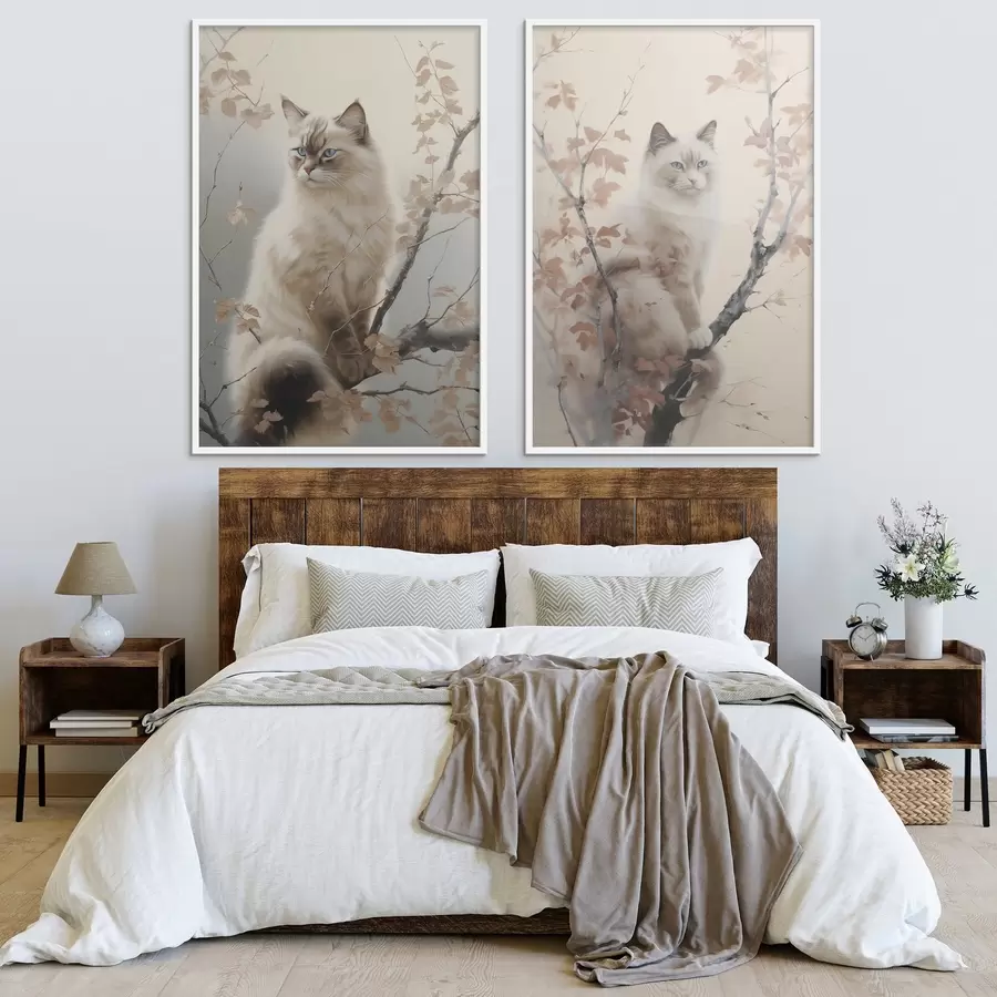 fotószőnyeg Egy macska egy faágon d00871