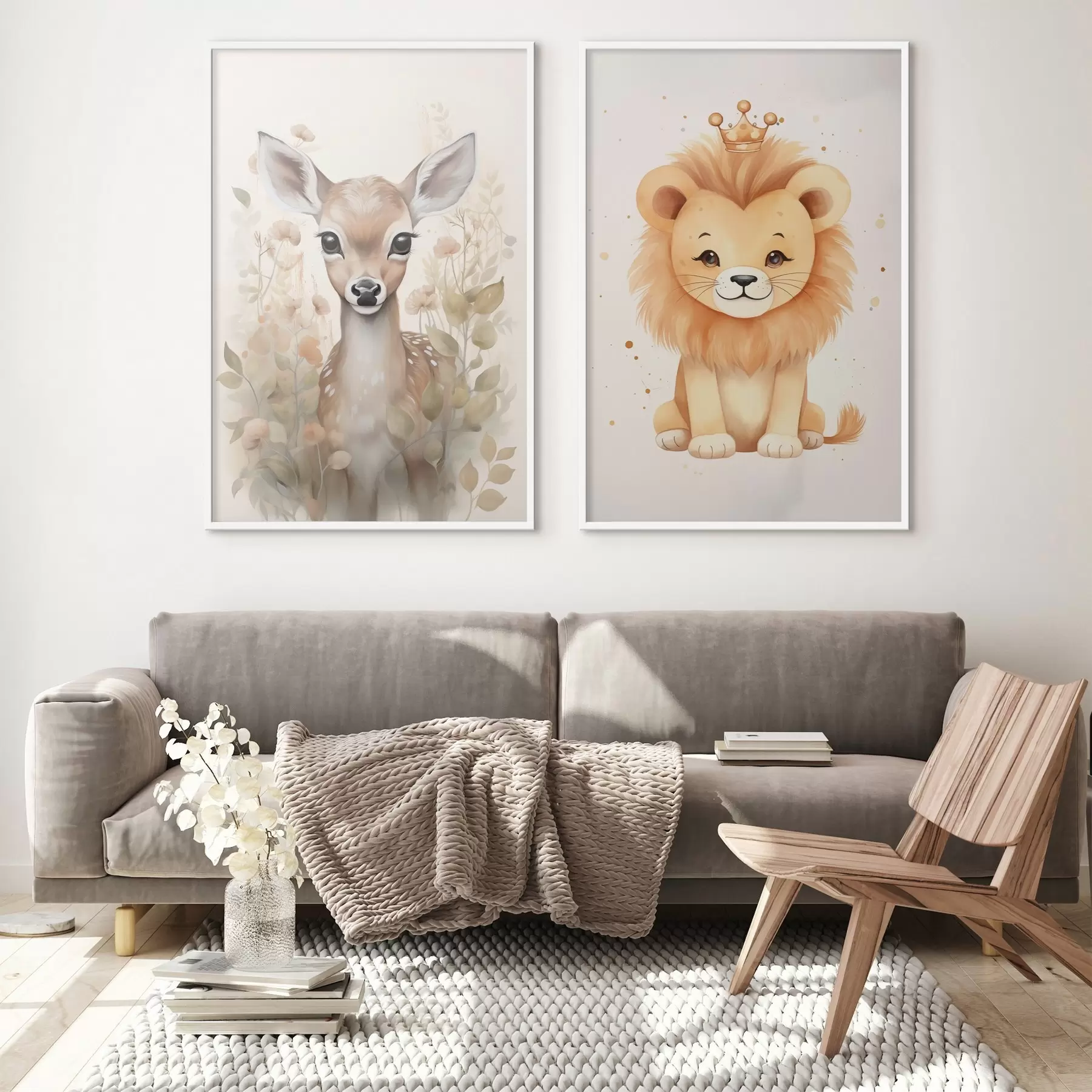 fotószőnyeg Szarvas és oroszlán d00922