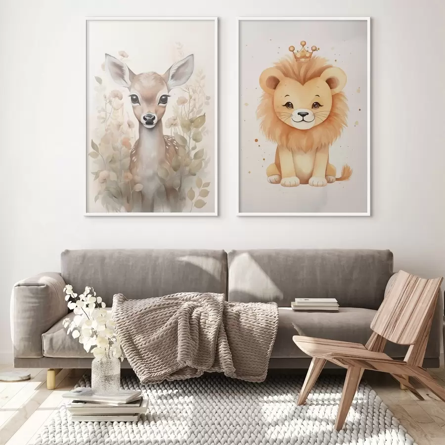 fotószőnyeg Szarvas és oroszlán d00922