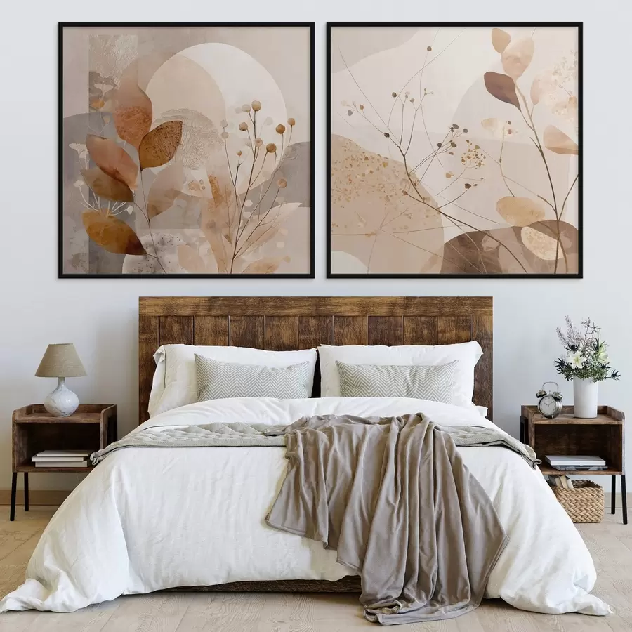 fotószőnyeg Absztrakt virágos kétrészes kompozíció d00892