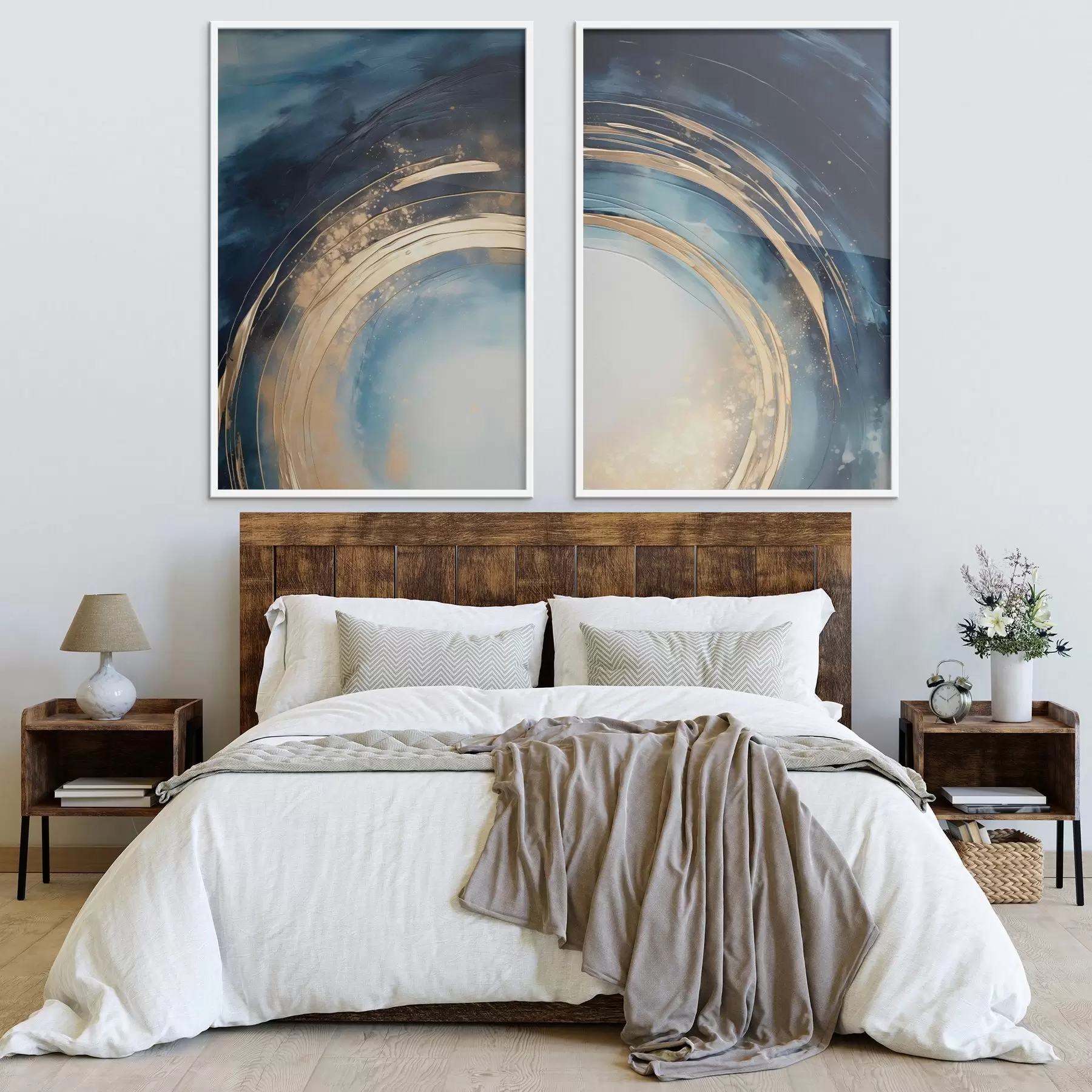 fotószőnyeg Éjfélkék kör alakú, fémes ívekkel d00969